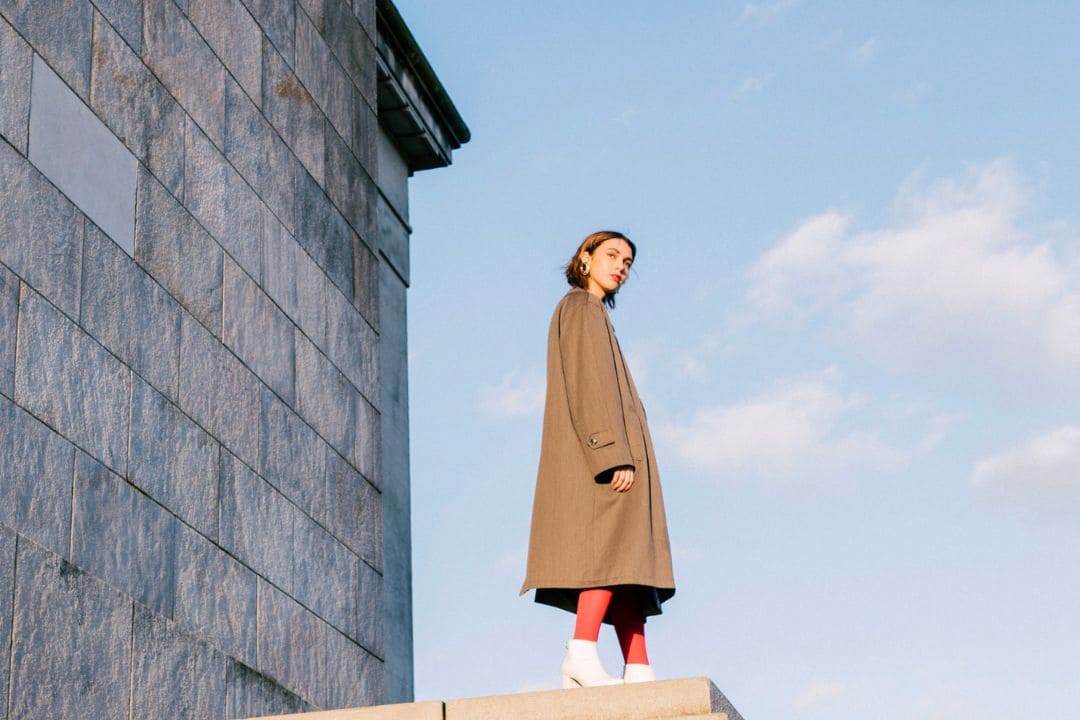 “Model showing different ways to style a modular jacket”